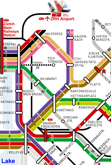 Public Transportation Map by VBZ