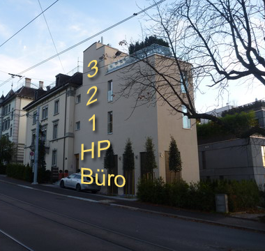 Sicht von Gloriastrasse auf Wohnhaus